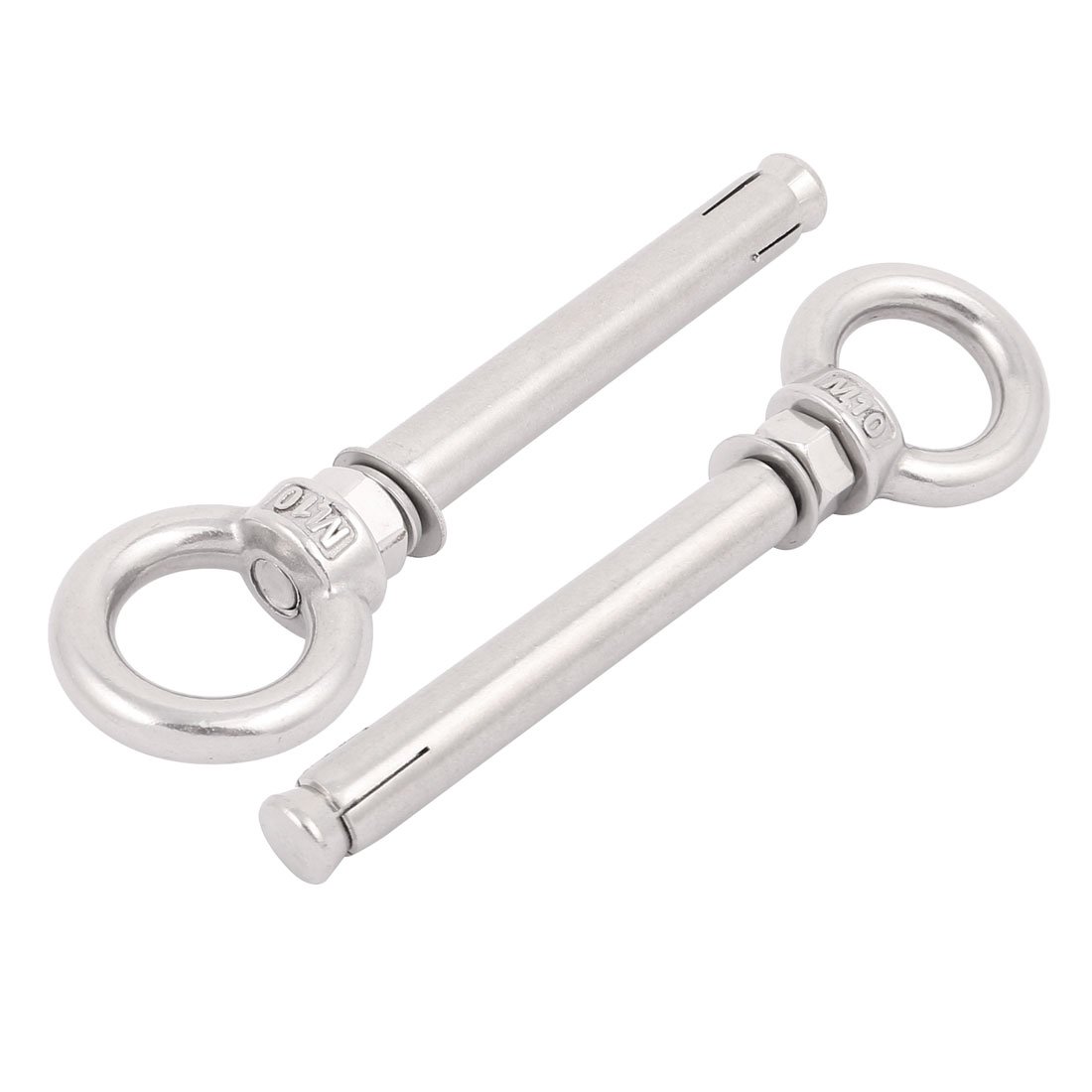 Aexit 2Pcs Wire Transmission Rope 304 Stainless Steel Expansion Anchor Eye Bolt M10 x 120mm