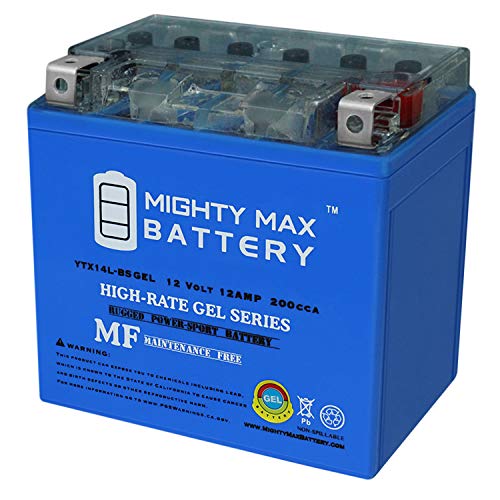 Mighty Max Battery YTX14L-BS GEL -12 Volt 12 AH GEL Type 200 CCA Rechargeable Maintenance Free SLA AGM Motorcycle Battery
