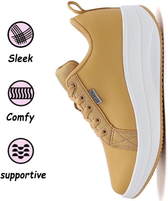 Oude Womens Walking Sneakers Comfy | Platform Shoes for Women Fashion | Stylish Standing All Day Rocker Bottom - Image 4
