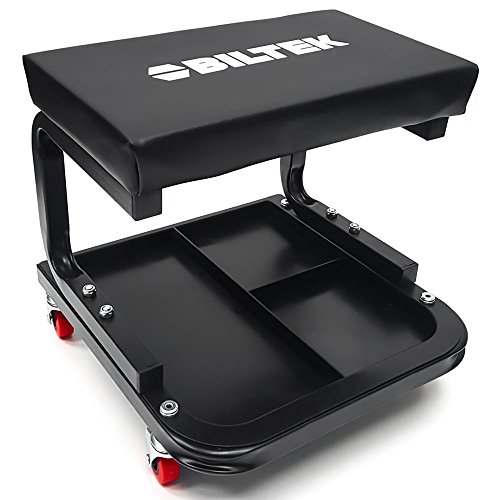Biltek Creeper Seat Mechanics Rolling Work Stool Chair Auto Work Shop Garage Gear Tray + Kapscomoto Keychain #TOP2