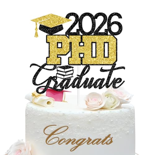 2026 PHD Graduate Cake Topper, Congrats PHD, PHD Graduation, PHinally Done, Class of 2026 College Graduation Party Decorations Supplies