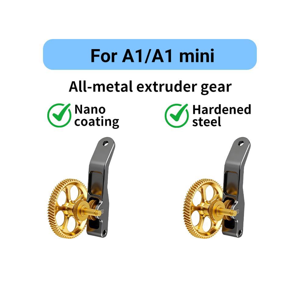 ELVES Panda Claw Upgraded Extruder Brass Gear Compatible with Lab A1/A1 Mini 3D Printers, Golden RNC Nano Coating Hardened Tool Steel Extruder Gear