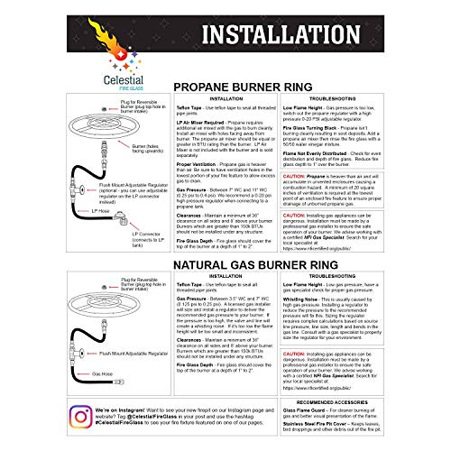 Celestial 13" Round Drop-In Fire Pit Pan W/ 6" Burner, Stainless Steel, 48,000 Btu, Natural Gas Or Propane, For Easy Installation In Diy Outdoor Gas Fire Pits #TOP5