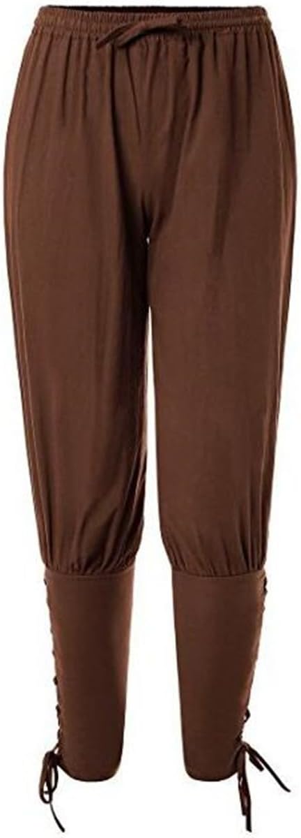 Adult Men Medieval Lounge Pirate Pants Costume Loose Pants Leg Bandage Trouser