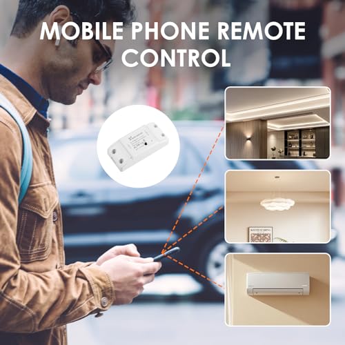 Smart Wifi Light Switch 10A 2200W Smart Relay Timer Wireless Switch Universal Diy Module for Smart Home Automation Solution Works with Alexa Google Home Compatible with eWelink Ifttt No Hub Required - Image 6