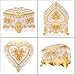 Hipiwe Vintage Metal Jewelry Box - Heart Shape Trinket Organizer Ring Box Case with Rose Pattern Jewelry Storage Box for Ring Earrings Necklace, Gift for Women
