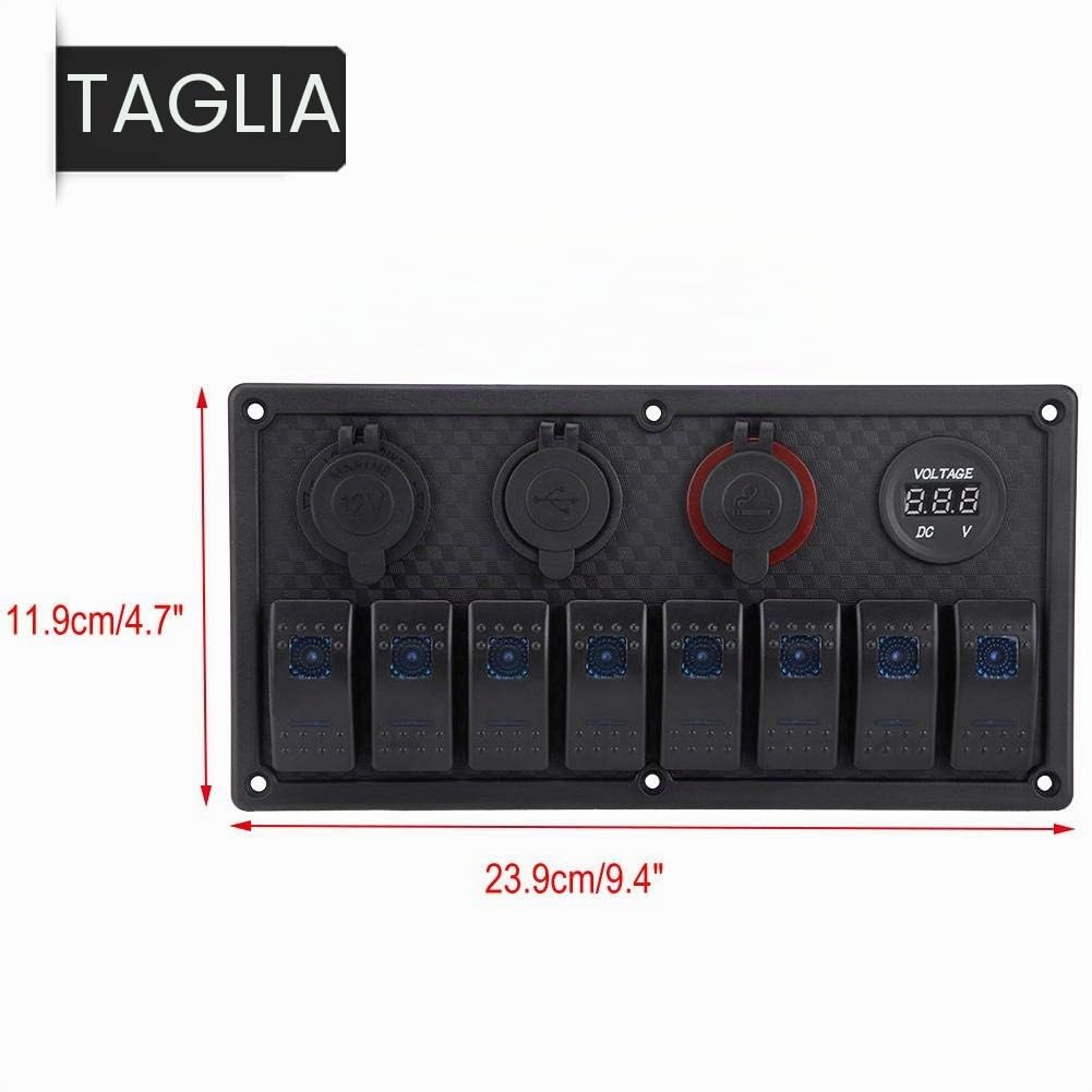 Pannello Interruttori Barca Quadro Elettrico Per Barca Quadro Elettrico Per Barca Pannello Interruttori, 12v 24v 8 Gang Car Boat Led Interruttore A Bilanciere Pannello Di Controllo Accendisi