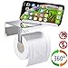 Produktbild Selbstklebender Toilettenpapierhalter aus Edelstahl mit 360 Grad drehbarer Halterung für Tablet oder Handy. Kein Bohren oder Schrauben notwendig, 3M VHB Klebeband verwenden.