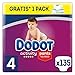 Dodot Pañales Bebé Activity Pants Talla 4 (9-15 kg), 135 Pañales + 1 Pack de 48 Toallitas Dodot Aqua Pure de Regalo
