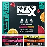 ZestLytes Salty Fruit Flavor Sugar Free Electrolyte Hydration Packets, 40 Sticks Electrolyte Powder Drink Mix, Liquid Daily IV Flavors | 9 Vitamins & Nutrients | 2 Hydration Factors