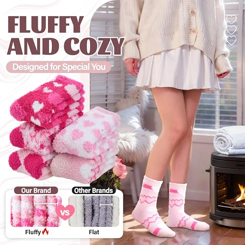Image of Anlisim Fuzzy Socks for Women, Soft Comfy Cozy Fluffy Thick Winter Warm Fleece Slipper Socks