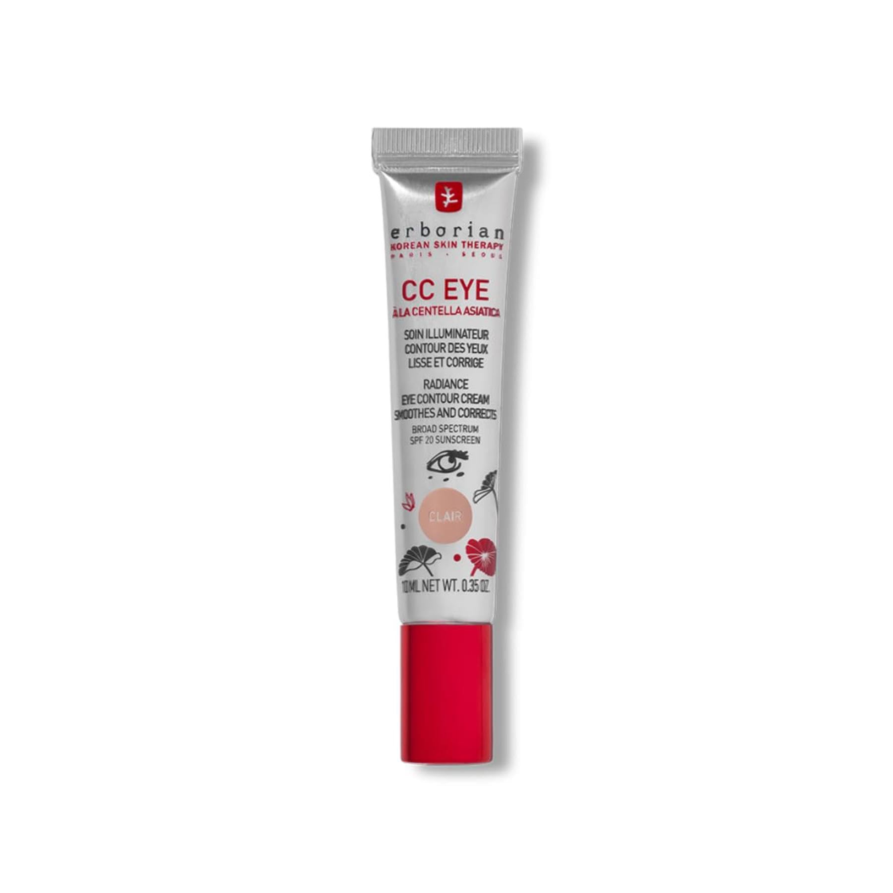 Erborian - CC Eye Crema Chiara alla Centella Asiatica – Trattamento Illuminante e Correttore Tinta Contorno Occhi SPF 20 - Leviga e Corregge le Occhiaie - Trattamento Cosmetico Coreano - Clair - 10 ml