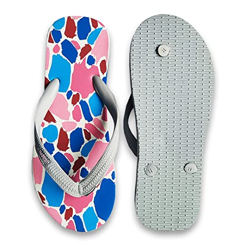 Image of NoStrain Printed Flip Flops Men Rubber Slippers for Home, Bathroom, Casual Wear for Boys Anti Slip Soft Comfortable Multicolour Hawaii Slipper