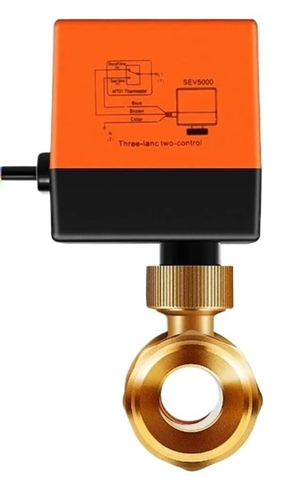 Vanne à bille électrique 220V laiton 3 voies DN15 pour plomberie