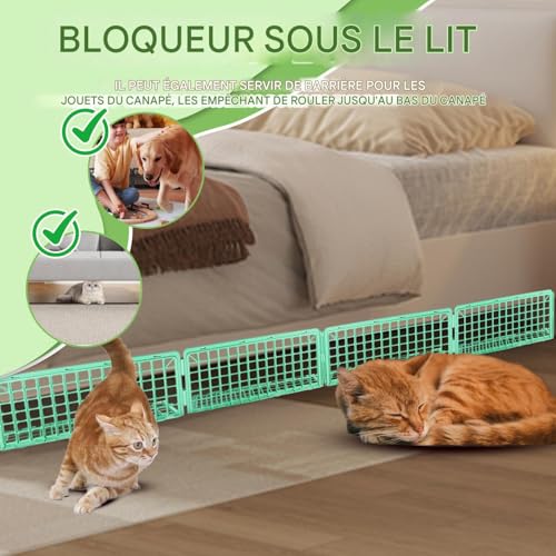 Bloqueur sous lit pour chien et chat avec cache-angle protecteur