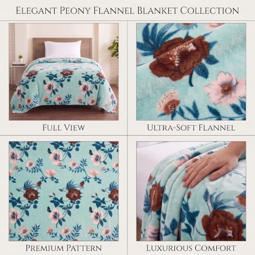 Image of VAS COLLECTIONS 280 GSM Flannel Blanket for Single Bed, Ultra Soft Plush Fleece Blanket, Warm & Cozy Winter Blanket, Breathable AC Blanket, for Home & Travel, 220 x 150 cm - Seafoam Green