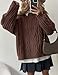 PRETTYGARDEN Women's Oversized Fall Sweaters 2026 Casual Long Sleeve Crewneck Chunky Cable Knit Pullover Tops Winter Clothes (Coffee,XX-Large)