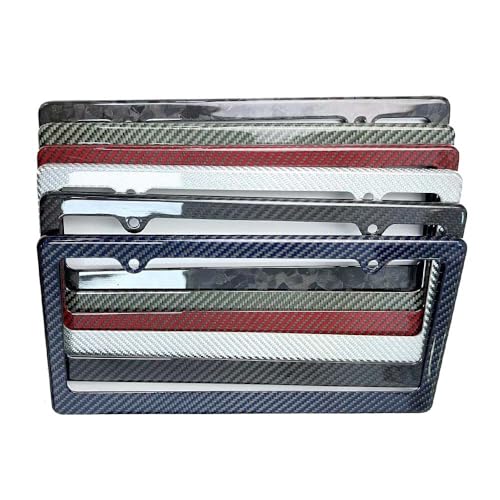 100% Real 3K Twill Weave Pure Carbon Fiber Car License Plate Frame, UV Protection, Front Rear Universal Fit USA Canada Mexico Standard Size Tag Holder Model 001 (RED) by Plate Jade - Used condition - Image 9