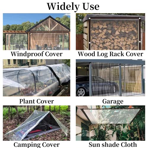 Aitreasure 6.5Ft×13Ft Clear Tarps Heavy Duty With Grommets, Transparent Tarpaulin Clear Plastic Vinyl Tarp With 14 Pcs Ball Bungee Cords For Canopy Plants Greenhouse Patio Cars Pet Furniture #TOP1
