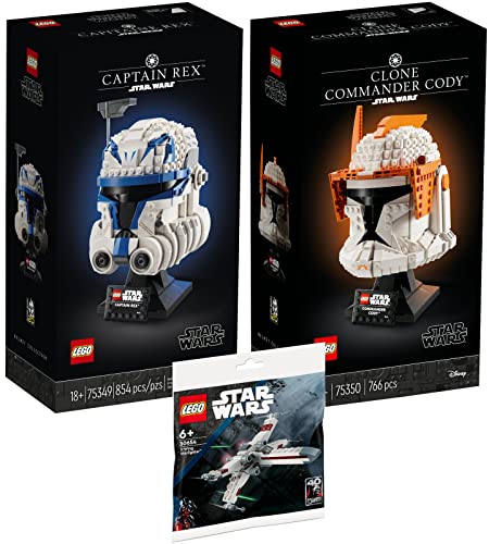 Lego Star Wars 75349 Casco Captain Rex 75350 Clone Commander Cody y 30654 X-Wing Starfighter