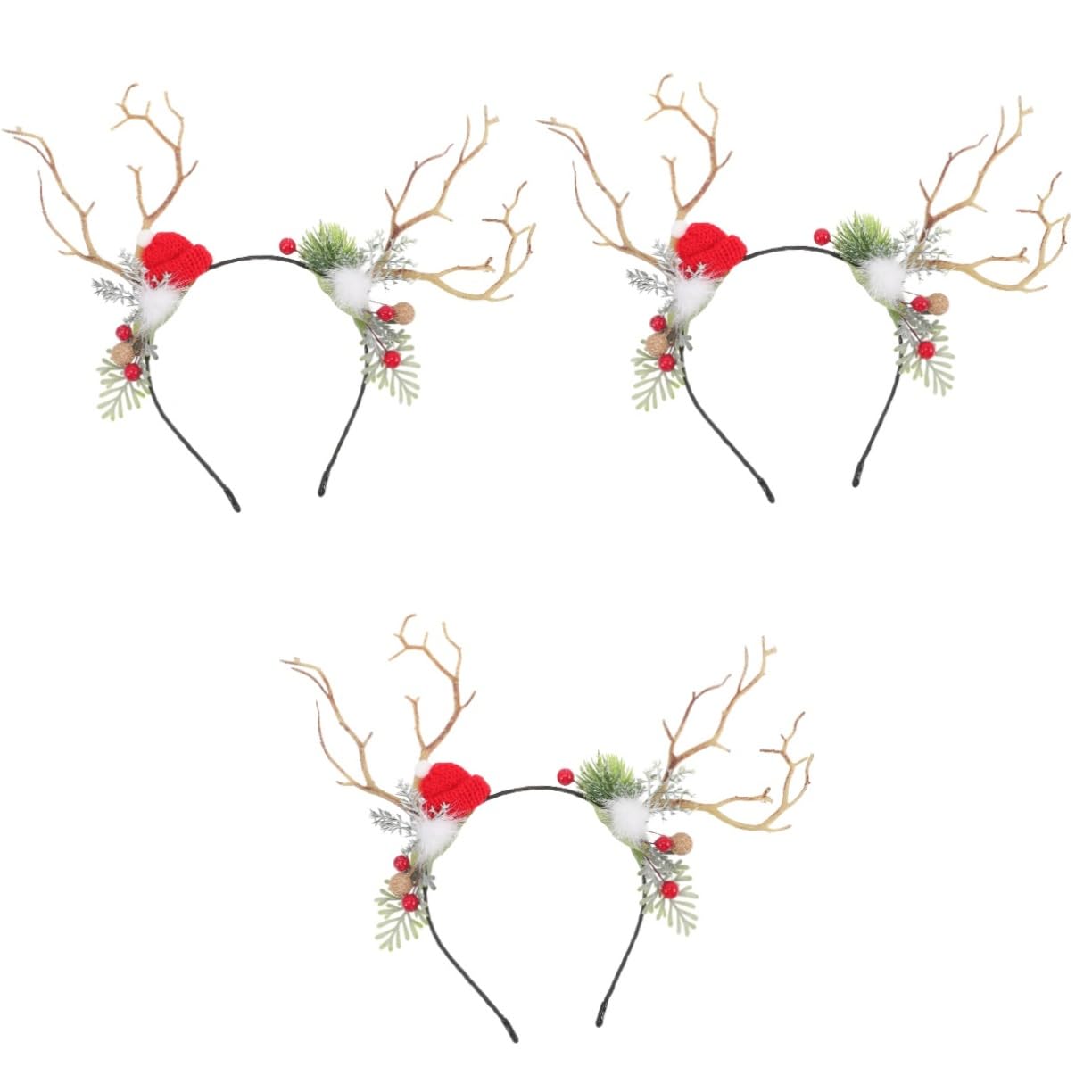 ibasenice 6pièces Bandeau avec Cornes De Renne pour Noël Accessoires De Fête Amusants pour Cheveux pour Photos Famille Et Entre