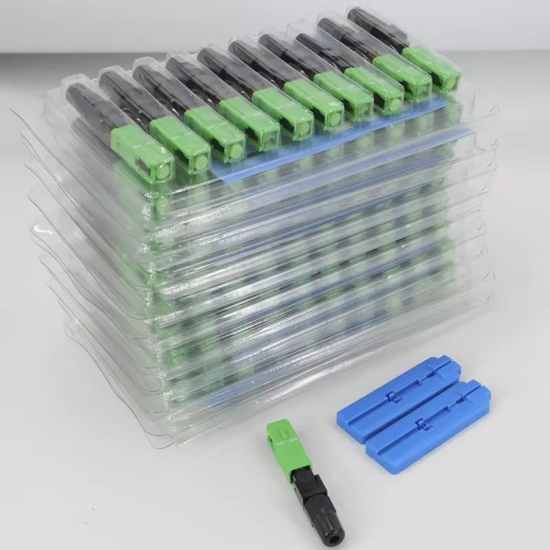 100PCS FTTH SC/APC Single-Mode Fiber Optic SC Quick Connector FTTH Fiber Optic Fast Connector
