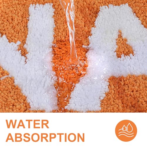 Image of Zeeinx Get Naked Bath Mat Cute Bathroom Rugs Non Slip Microfiber Bath Rugs Funny AutumnBathroom Decor Machine Washable Orange Bath mat for Tub and Shower,20 inchx32 inch