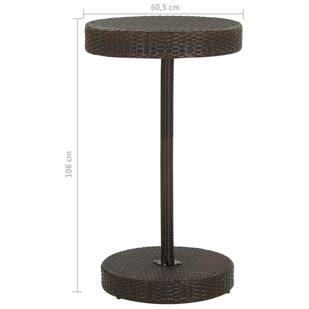 vidaXL Conjunto de Bar para Jardín 3 Piezas Mesa Silla Asiento Patio Terraza Balcón Barra Bistró Muebles Mobiliario Ratán Sintético Marrón