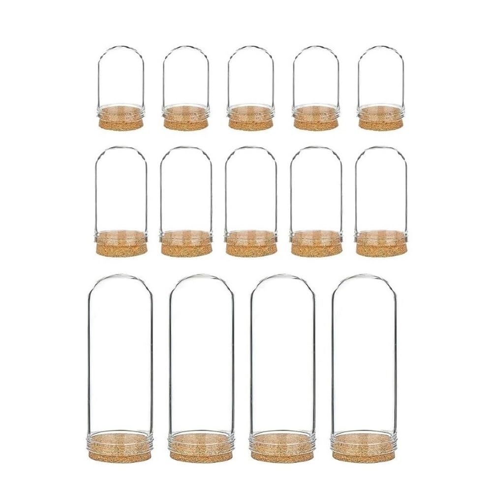Wyqxty One Color Clear Glass Cloche Display Bell Jar Cloche Decoration Bottles 24 Pcs 22/25/28Mm Dia With Cork Stoppers