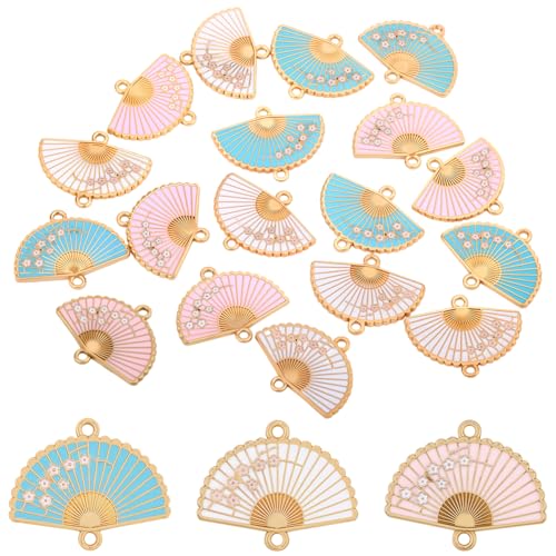 SUNNYCLUE 1 boîte de 24 Breloques en Métal à Double Trou 3 Couleurs en Alliage Coloré Émail Fleur Or Petit Connecteur Pendentifs Accessoires pour la...