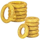 COZFUR 12 Pack Gold Rings Party Decorations, Cartoon Themed Gold Power Form Ring Golden Glitter Rings for Baby Shower Decor Birthday Party Supplies