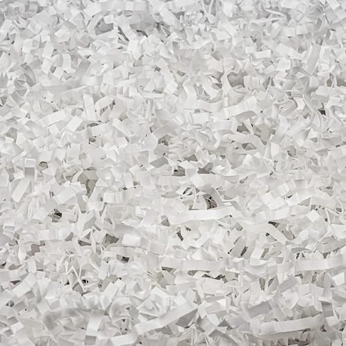 Sukh White Crinkle Paper Filler - Shredded Paper Gift Basket & Box Wrap