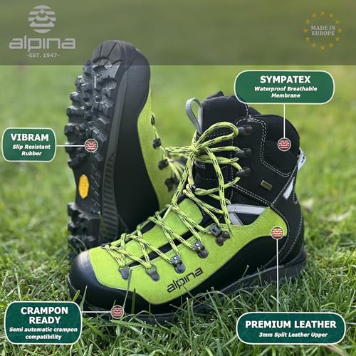 Alpina DIABLO Backpacking Heavy-Duty Boots | Made in Europe | Moutaineering - Hiking - Climbing | Sympatex Membrane and Slip Resistant All Weather Grip3