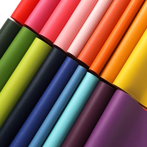 18 Pieces Faux Leather Sheets 812 inches Rainbow
