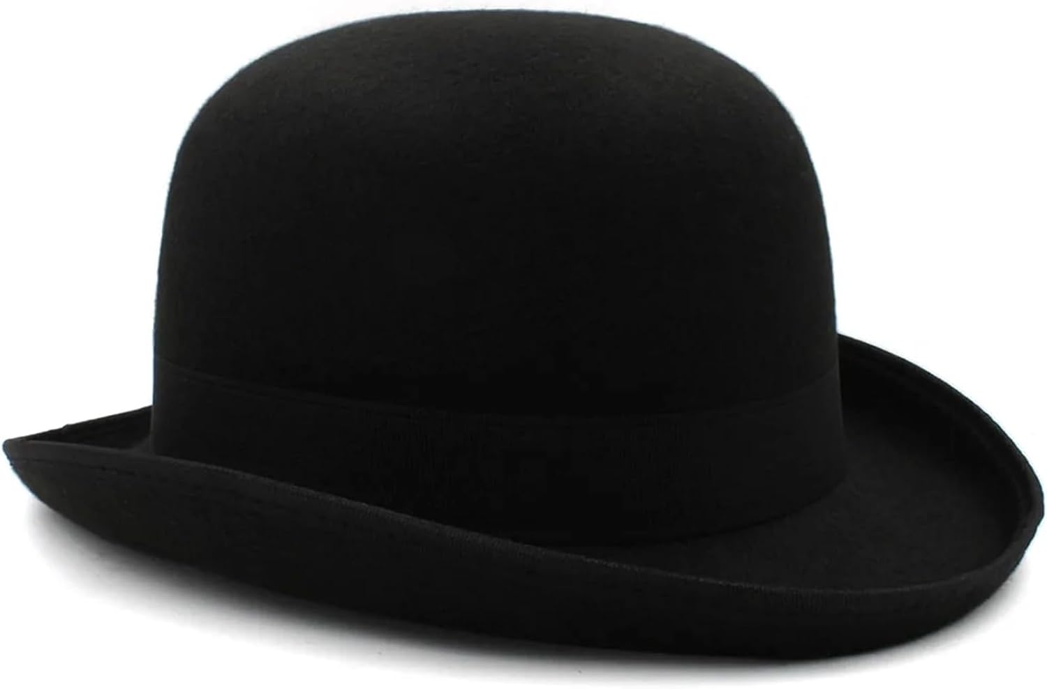 Men Women Wool Blend Oval Top Bowler Hats Woolen Fedora Caps Feather Sunhat Adjustable UK M-L US 7 1/8-7 3/8 for Cosplay, Weddings(Red,Woolen)