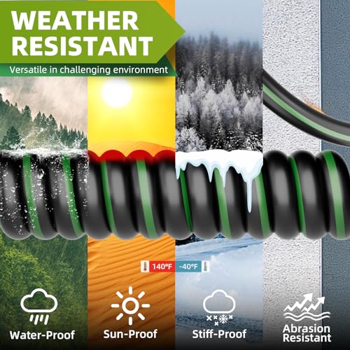 islewire 50 Feet 50 Amp RV/EV Extension Cord with Grip Handle, Heavy Duty 6/3+8/1 Gauge STW 4 Prong RV Power Cord, NEMA 14-50P/R with Cord Organizer for Tesla Model 3/S/X/Y, Black & Green, ETL Listed by islewire - Image 4