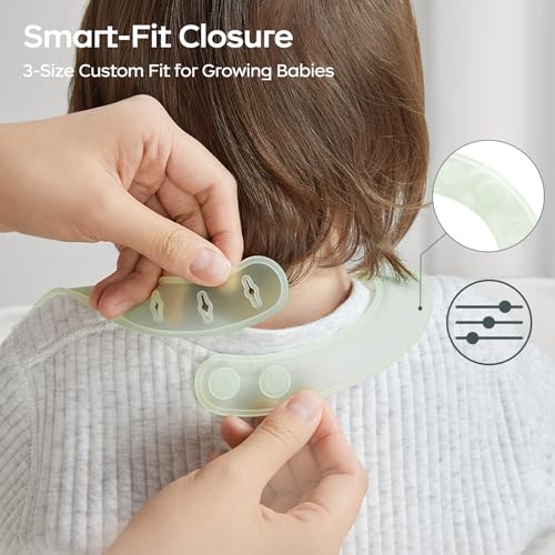 bc babycare Lightweight Silicone Baby Bibs with Adjustable Neck, Toddler Silicone Bibs with 3D Food Catcher Pocket, BPA-Free4