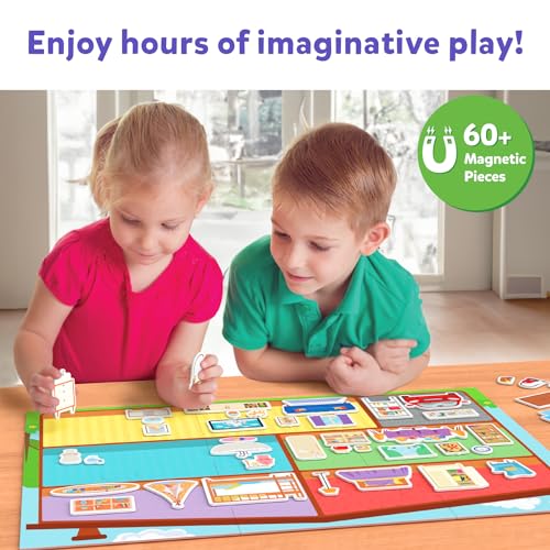 Skillmatics Creative Toy Magnetopia - Design Your Home, Interactive Pretend Play Set for Kids, Toddlers, 60+ Magnetic Pieces, Preschool Learning Classic Board Game, Gifts for Unisex Ages 3-7 - Image 4