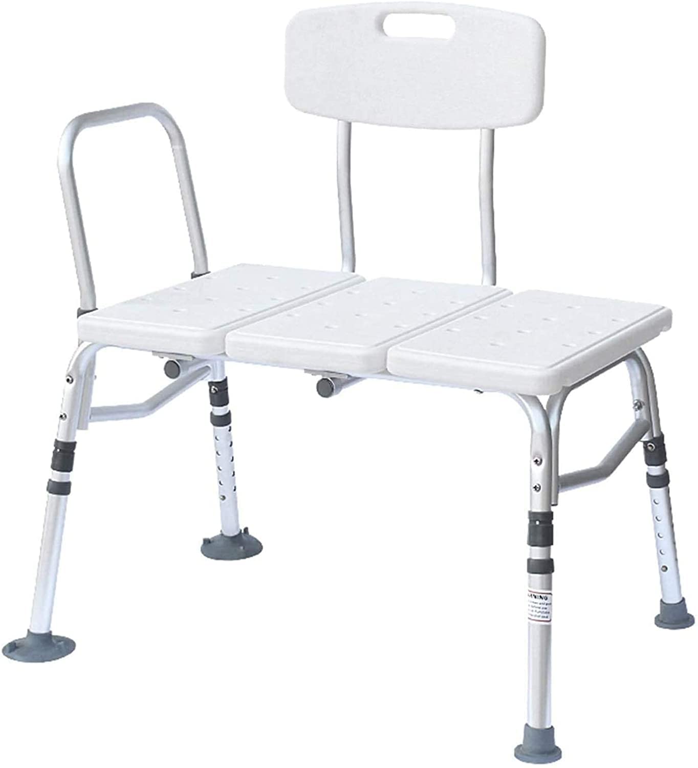 Taburete de Ducha Asiento de Ducha Silla de Ducha Bancos Altura Regulable con Brazos y Respaldo Seguridad Antideslizante (Blanco) (Gris) (Gris)