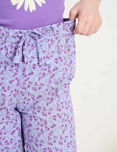 Image of Amazon Brand - Symbol Girls Relaxed Fit Printed Rayon Jogger Pants | Elasticated Waistband | Age 2-14 Years