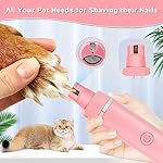 Dog Grooming Clippers Kit-Electric Rechargeable Cat Trimmer Tools-Cordless Quiet Pet Nail Paw Grinder-4 in 1 Multifunctional Low Noise Shaver-Razor for feet Face Ears Toenail Eye（Pink） - Image 2