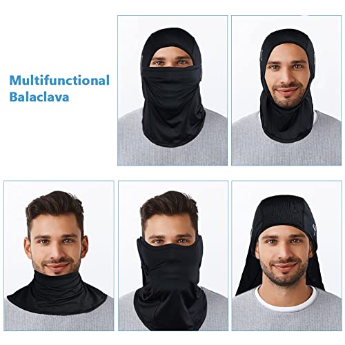 Amfun 1Pcs Balaclava For Motorcycle Cycling Balaclava Ski Helmet, Breathable Sports Face Balaclava, Windproof Waterproof Head Cover, Uv Protector Scarf For Men/Women (Black) #TOP7