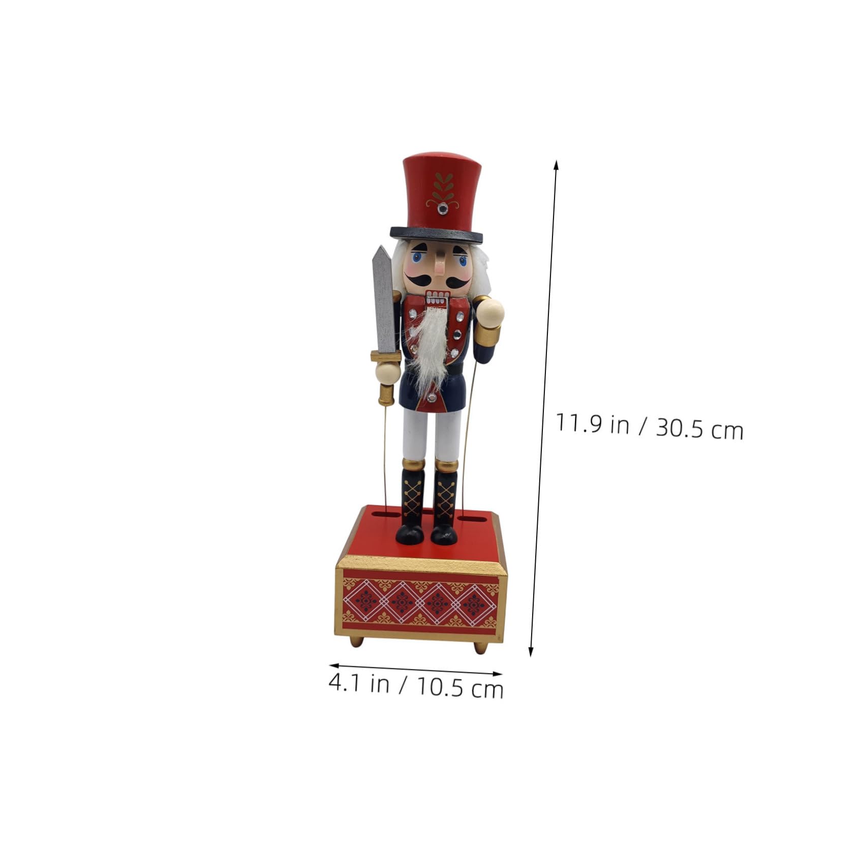 Schiaccianoci in Legno con Carillon Meccanismo Vento Soldatino Decorativo Musicale per Festa Natalizia e Decorazioni Festive