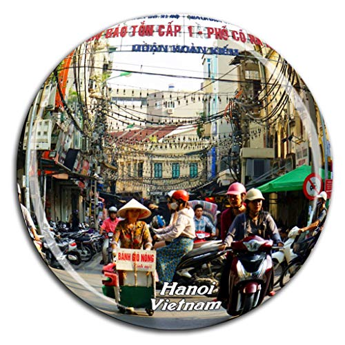 Imán decorativo Old Town Hanoi Vietnam vidrio 3D miniatura 1