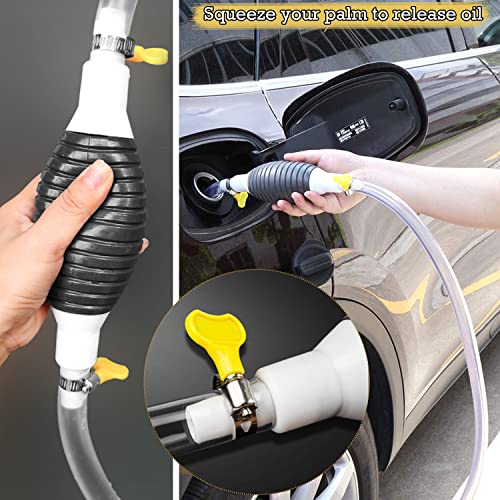 Handpumpe Umfüllpumpe Benzinpumpe 2M Verdicken Absaugpumpe Kraftstoffpumpe Benzin Auto für Kraftstoffe Notpumpe Benzin Diesel Wasser Benzinschlauch Öl Absaugpumpe (2 M)
