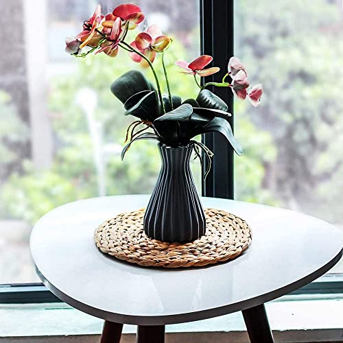 Vncraft 2Pack Round Woven Placemats For Dining Table, Water Hyacinth Straw Braided Placemat, Heat Resistant Non-Slip Weave Placemats Handmade(Set Of 2, 9.9 Inches) #TOP5