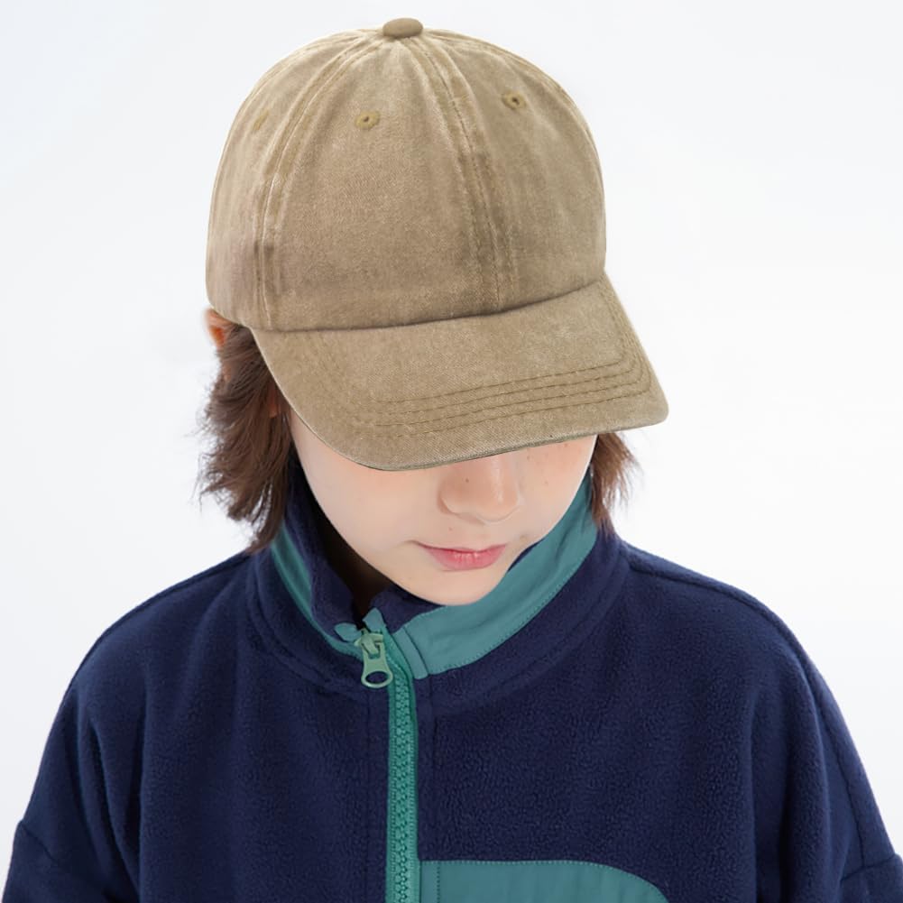 Washed Cotton Kids Baseball Cap Vintage Cowboy Hat for Boys Girls - Image 3
