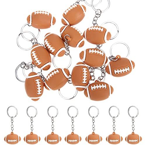 BESPORTBLE 12 Piezas llavero de futbol totalizador exquisita hamaca anniversary equipo Buque de vapor regalitos cumpleaños accesorios futbol llavero rugby llavero de rugby goma blanda Orange