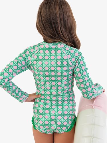 Image of RuffleButts Girls One Piece Rash Guard Baby Swimsuit UPF 50+ Sun Protection