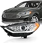 AKKON - Fits 2017-2020 Ford Fusion Halogen w/LED DRL Model Projector Chrome Headlight Driver Left Side Replacement